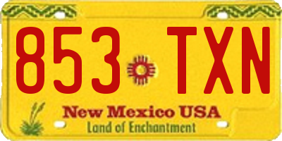 NM license plate 853TXN