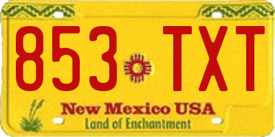 NM license plate 853TXT