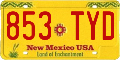 NM license plate 853TYD