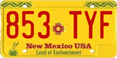 NM license plate 853TYF