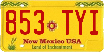NM license plate 853TYI