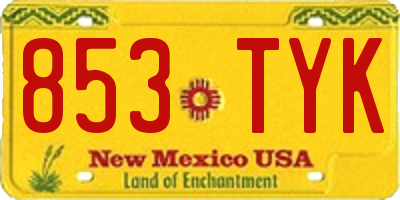 NM license plate 853TYK