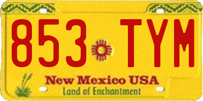 NM license plate 853TYM
