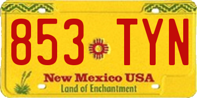 NM license plate 853TYN