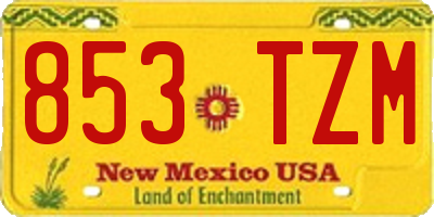 NM license plate 853TZM