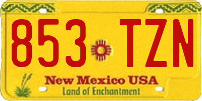 NM license plate 853TZN