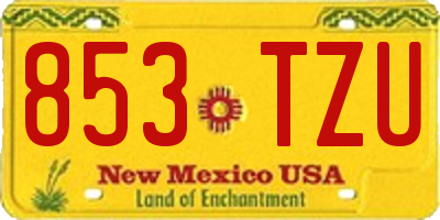 NM license plate 853TZU