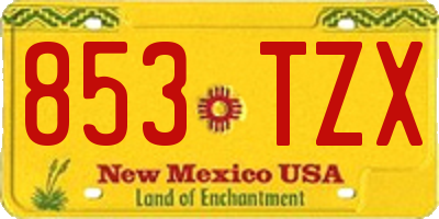 NM license plate 853TZX