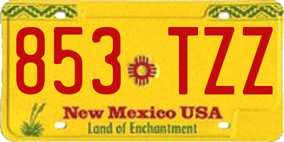 NM license plate 853TZZ