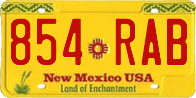 NM license plate 854RAB