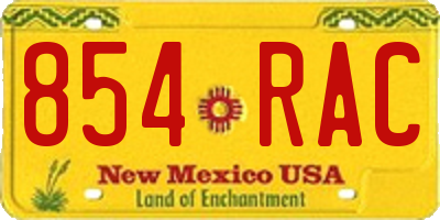 NM license plate 854RAC