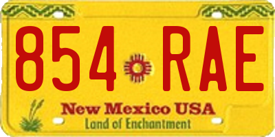 NM license plate 854RAE