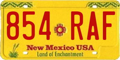 NM license plate 854RAF