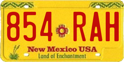 NM license plate 854RAH