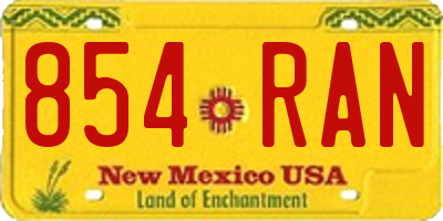 NM license plate 854RAN