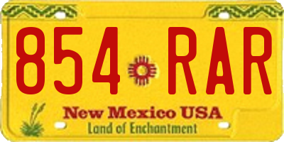 NM license plate 854RAR