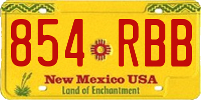 NM license plate 854RBB