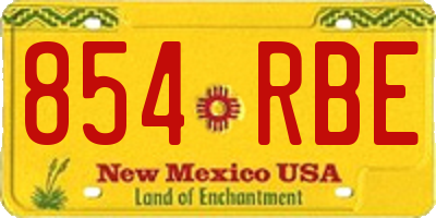 NM license plate 854RBE