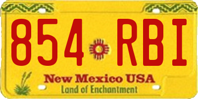 NM license plate 854RBI