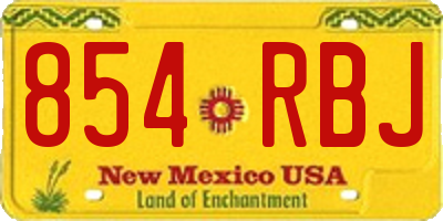 NM license plate 854RBJ