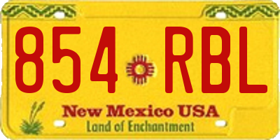 NM license plate 854RBL