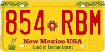 NM license plate 854RBM
