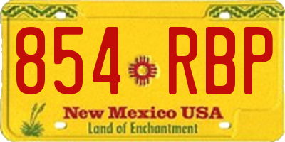 NM license plate 854RBP