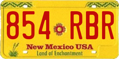 NM license plate 854RBR