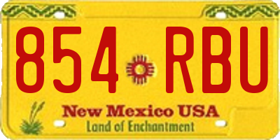 NM license plate 854RBU