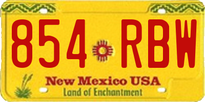NM license plate 854RBW