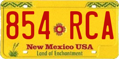NM license plate 854RCA