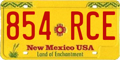 NM license plate 854RCE
