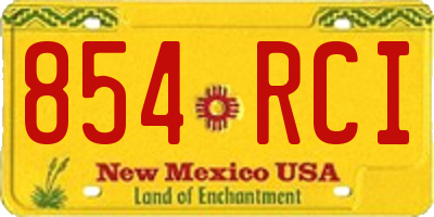 NM license plate 854RCI
