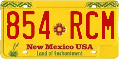 NM license plate 854RCM