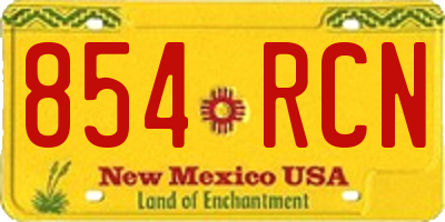 NM license plate 854RCN