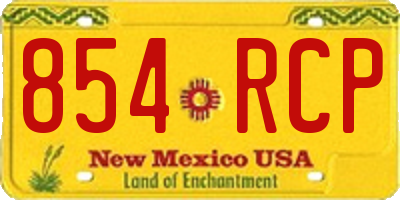 NM license plate 854RCP