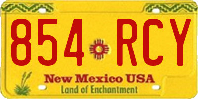 NM license plate 854RCY