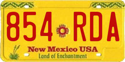 NM license plate 854RDA