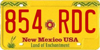 NM license plate 854RDC