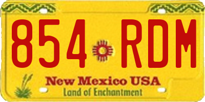 NM license plate 854RDM