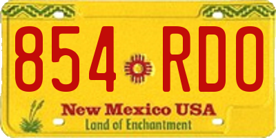 NM license plate 854RDO