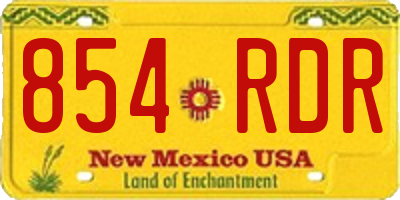 NM license plate 854RDR