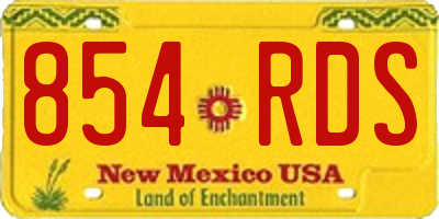 NM license plate 854RDS