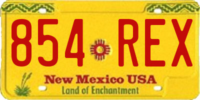 NM license plate 854REX