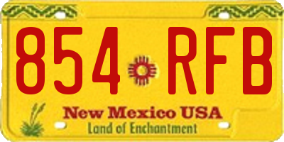 NM license plate 854RFB