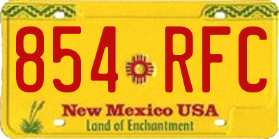 NM license plate 854RFC