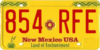 NM license plate 854RFE