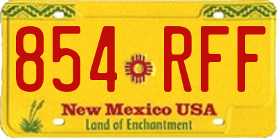 NM license plate 854RFF