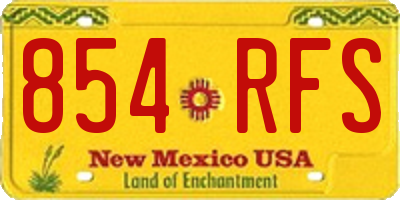 NM license plate 854RFS