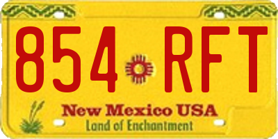 NM license plate 854RFT
